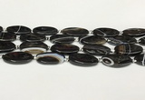 CAA4399 15.5 inches 16*30mm rectangle black banded agate beads