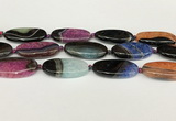 CAA4409 15.5 inches 20*40mm flat round agate druzy geode beads