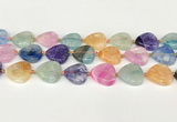 CAA4417 15.5 inches 20mm heart agate druzy geode beads