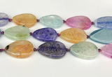 CAA4438 15.5 inches 25*35mm flat teardrop agate druzy geode beads