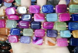 CAA4447 15.5 inches 12*16mm rectangle dragon veins agate beads