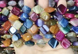 CAA4470 15.5 inches 12*12mm diamond dragon veins agate beads