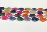 CAA4493 15.5 inches 15*20mm flat teardrop dragon veins agate beads