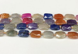 CAA4524 15.5 inches 13*18mm faceted rectangle dragon veins agate beads