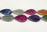 CAA4532 15.5 inches 25*35mm flat teardrop dragon veins agate beads