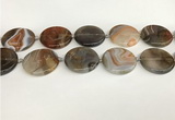 CAA4551 15.5 inches 30mm flat round banded agate beads wholesale