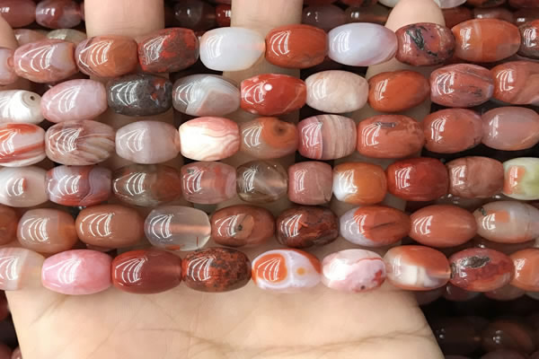 CAA4568 15.5 inches 8*12mm - 9*14mm rice south red agate beads