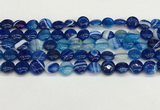 CAA4585 15.5 inches 10mm flat round banded agate beads wholesale