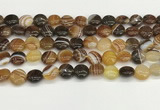 CAA4588 15.5 inches 12mm flat round banded agate beads wholesale