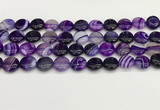 CAA4589 15.5 inches 12mm flat round banded agate beads wholesale