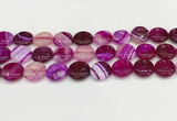 CAA4606 15.5 inches 16mm flat round banded agate beads wholesale