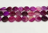 CAA4622 15.5 inches 20mm flat round banded agate beads wholesale