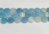 CAA4624 15.5 inches 20mm flat round banded agate beads wholesale