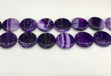 CAA4629 15.5 inches 25mm flat round banded agate beads wholesale