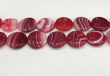 CAA4639 15.5 inches 30mm flat round banded agate beads wholesale