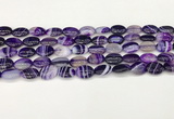 CAA4646 15.5 inches 10*14mm oval banded agate beads wholesale