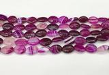 CAA4647 15.5 inches 10*14mm oval banded agate beads wholesale