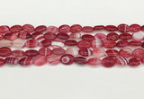 CAA4648 15.5 inches 10*14mm oval banded agate beads wholesale