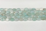 CAA4649 15.5 inches 10*14mm oval banded agate beads wholesale