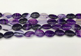 CAA4654 15.5 inches 12*16mm oval banded agate beads wholesale