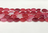 CAA4656 15.5 inches 12*16mm oval banded agate beads wholesale