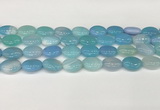 CAA4657 15.5 inches 12*16mm oval banded agate beads wholesale