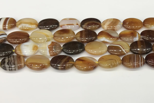 CAA4669 15.5 inches 15*20mm oval banded agate beads wholesale