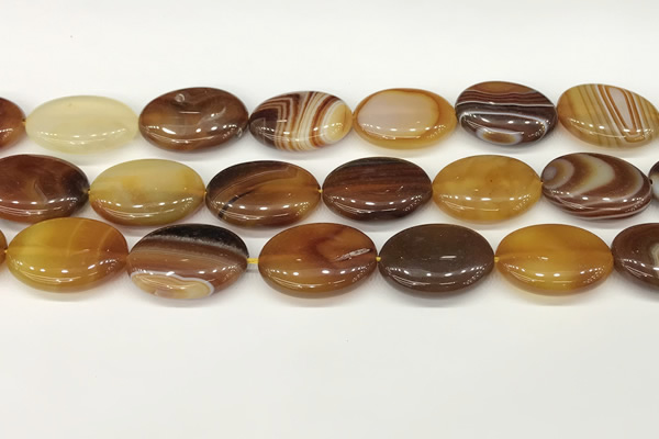 CAA4677 15.5 inches 18*25mm oval banded agate beads wholesale