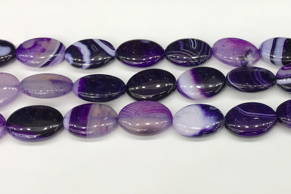 CAA4678 15.5 inches 18*25mm oval banded agate beads wholesale