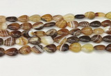 CAA4686 15.5 inches 10*14mm flat teardrop banded agate beads wholesale