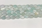 CAA4690 15.5 inches 10*14mm flat teardrop banded agate beads wholesale