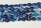 CAA4691 15.5 inches 10*14mm flat teardrop banded agate beads wholesale