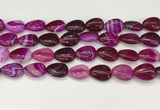 CAA4696 15.5 inches 12*16mm flat teardrop banded agate beads wholesale