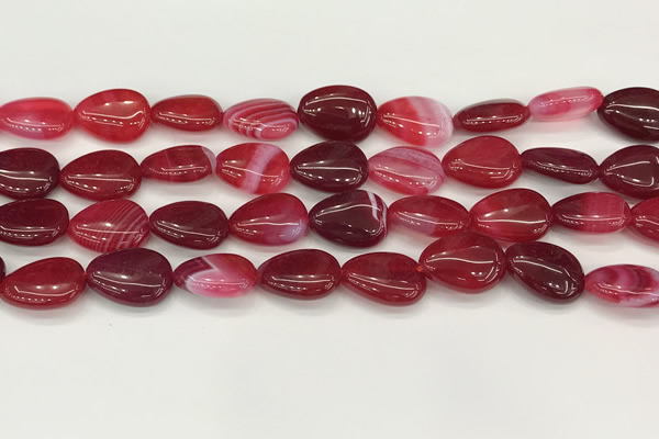 CAA4697 15.5 inches 12*16mm flat teardrop banded agate beads wholesale