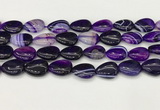 CAA4703 15.5 inches 13*18mm flat teardrop banded agate beads wholesale