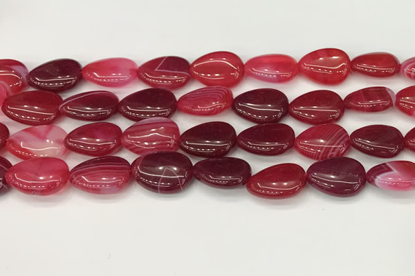 CAA4705 15.5 inches 13*18mm flat teardrop banded agate beads wholesale