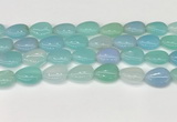 CAA4706 15.5 inches 13*18mm flat teardrop banded agate beads wholesale