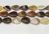 CAA4718 15.5 inches 18*25mm flat teardrop banded agate beads wholesale