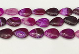 CAA4720 15.5 inches 18*25mm flat teardrop banded agate beads wholesale