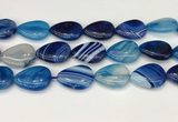 CAA4723 15.5 inches 18*25mm flat teardrop banded agate beads wholesale