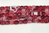 CAA4729 15.5 inches 10*10mm square banded agate beads wholesale