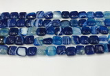 CAA4731 15.5 inches 10*10mm square banded agate beads wholesale