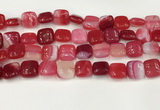 CAA4737 15.5 inches 12*12mm square banded agate beads wholesale