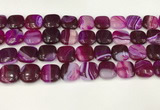 CAA4743 15.5 inches 14*14mm square banded agate beads wholesale