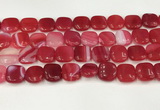 CAA4744 15.5 inches 14*14mm square banded agate beads wholesale