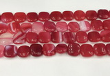 CAA4752 15.5 inches 16*16mm square banded agate beads wholesale