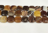 CAA4757 15.5 inches 18*18mm square banded agate beads wholesale