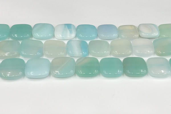 CAA4761 15.5 inches 18*18mm square banded agate beads wholesale