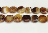 CAA4773 15.5 inches 25*25mm square banded agate beads wholesale