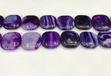 CAA4774 15.5 inches 25*25mm square banded agate beads wholesale